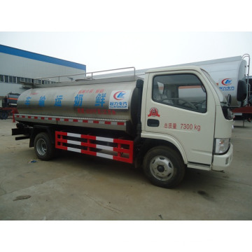Camion de transport de lait frais, camion citerne à lait de 5 CBM, camion citerne à lait Dongfeng, camion citerne à lait 4X2